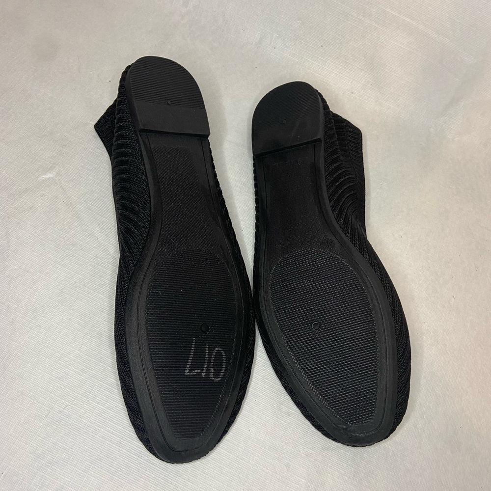 Danskin Vision Black Knit Ballet Flat Size 10M Light Packable Breathable - Picture 2 of 9